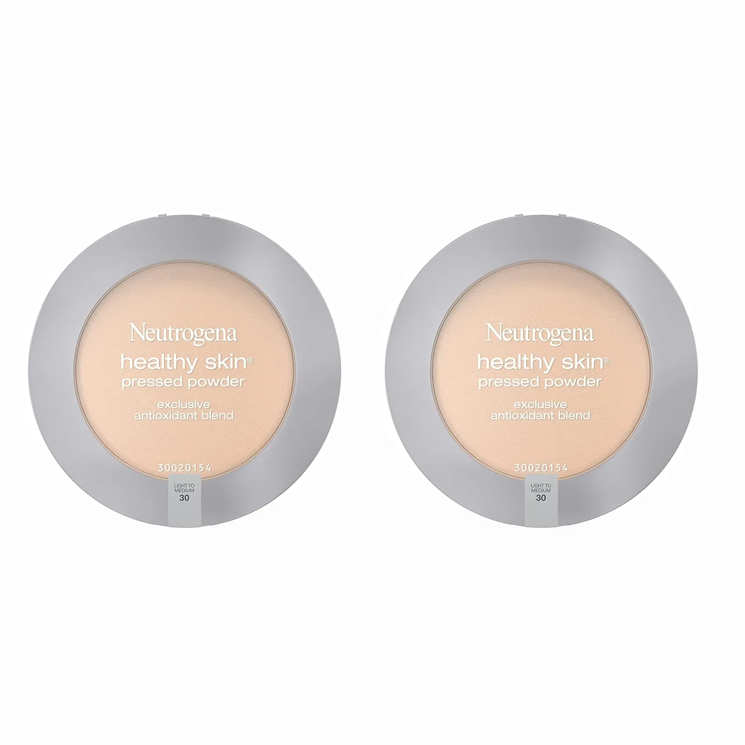 Neutrogena Healthy Skin Pressed Makeup Powder Compact with Antioxidants & Pro Vitamin B5, Evens Tone, Minimizes Shine & Conditions, Light to Medium 30.34 oz (Pack of 2)
