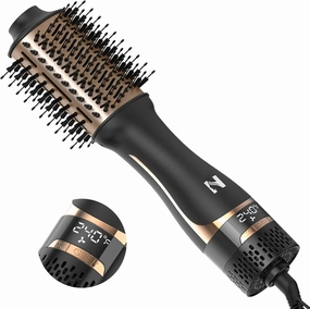 Nicebay Volumizing Blow Dryer Brush Hair Dryer Brush with Oval Barrel, One Step Blowout Brush with Display Screen, Oval Ceramic Barrel, Negative Ion