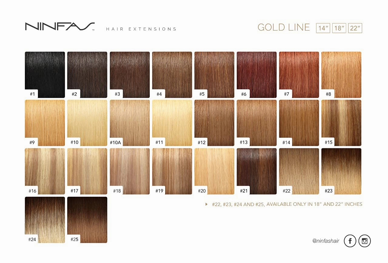 NINFAS Hair Extension, 100% Virgin Cuticle Remy Human Hair Tape-In Hair Extensions - Gold Line, #15 Lightest Blonde/Medium Beige Blonde, 14 Inch, 20 Pieces per Unit