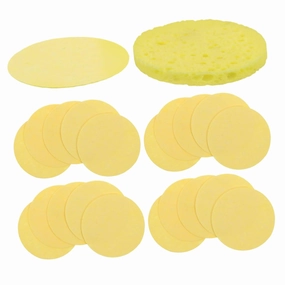 NOLITOY 150pcs Compressed Face Cleansing Sponges Natural Pulp Round Sponges for Gentle Exfoliation Makeup Removal Deep Cleansing for Personal Professional Use