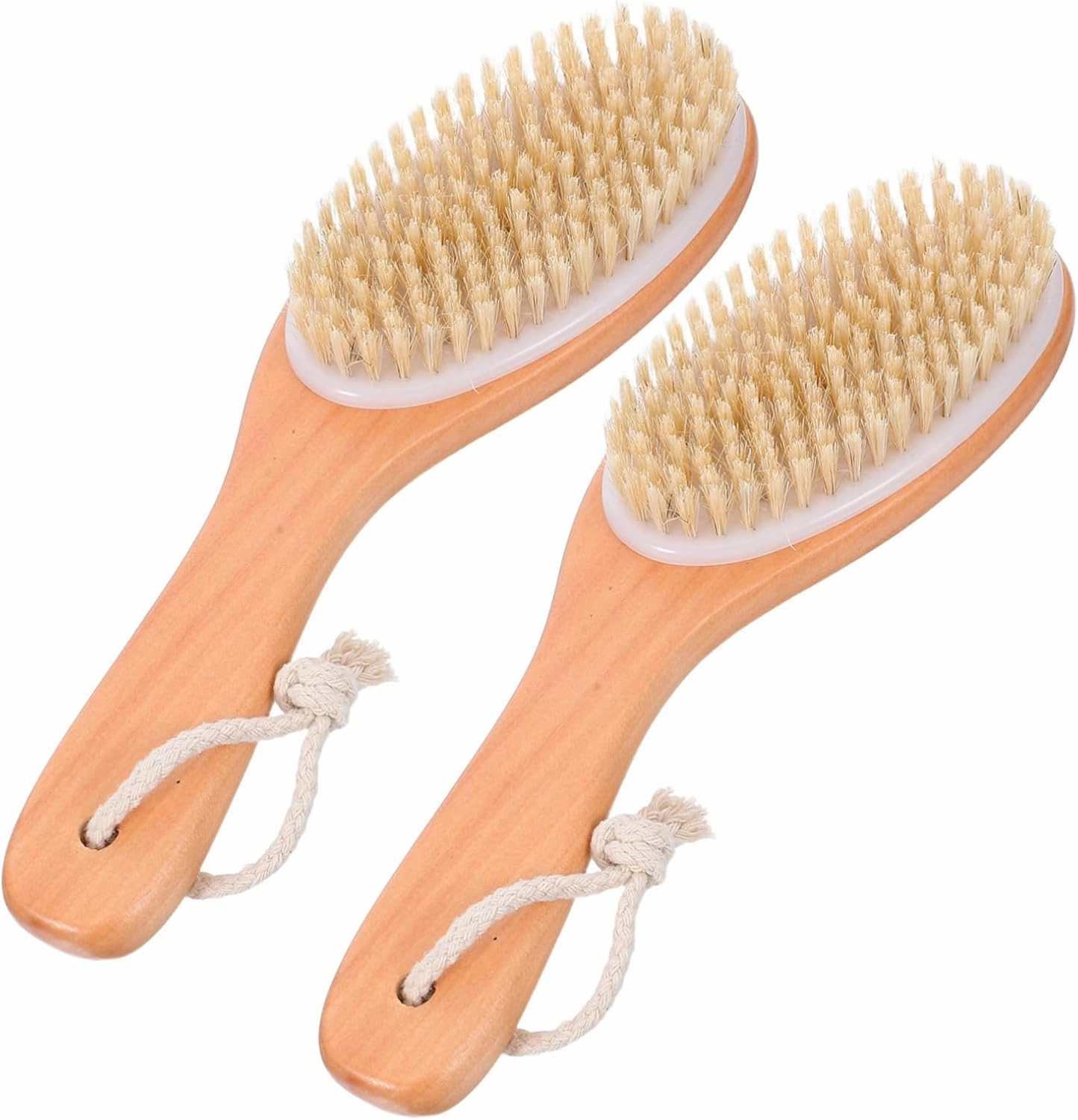 NOLITOY 2pcs Back Scrub Brush with Comfortable Wooden Handle Gentle Exfoliating Shower Brush for Men and Women Head for Efficient Body Cleansing Versatile Bathing and Dry Brushing