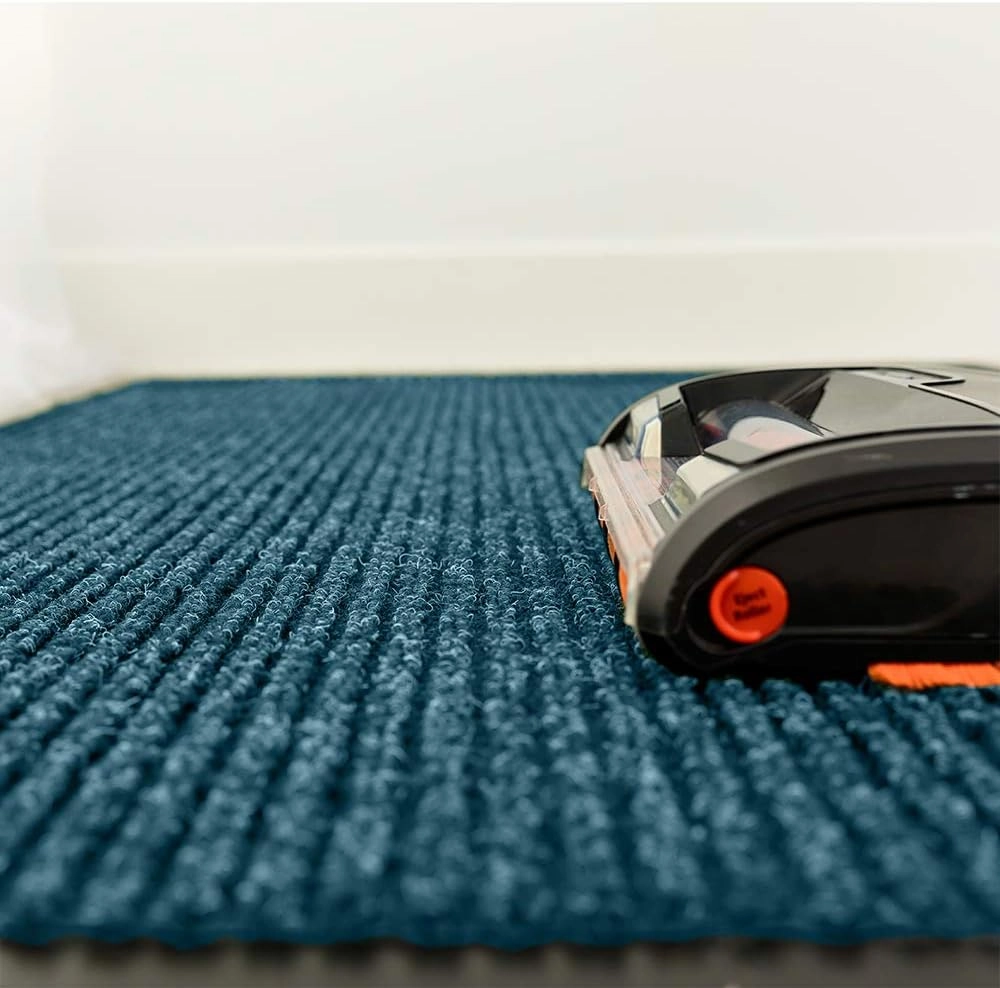 Notrax 109 Brush Step Carpeted Indoor/Outdoor Entrance Mat for Home or Office, 3' X 5', Absorbent Slip Resistant Heavy Duty Entry Mat, Slate Blue, 109S0035BU