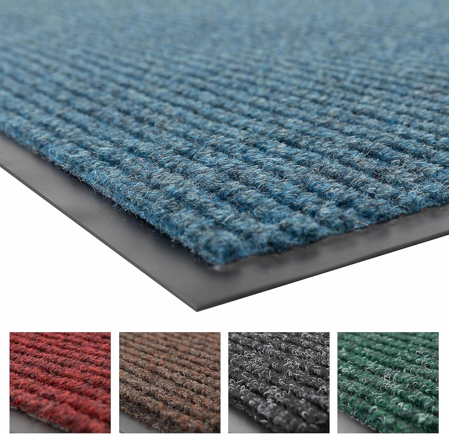 Notrax 109 Brush Step Carpeted Indoor/Outdoor Entrance Mat for Home or Office, 3' X 5', Absorbent Slip Resistant Heavy Duty Entry Mat, Slate Blue, 109S0035BU