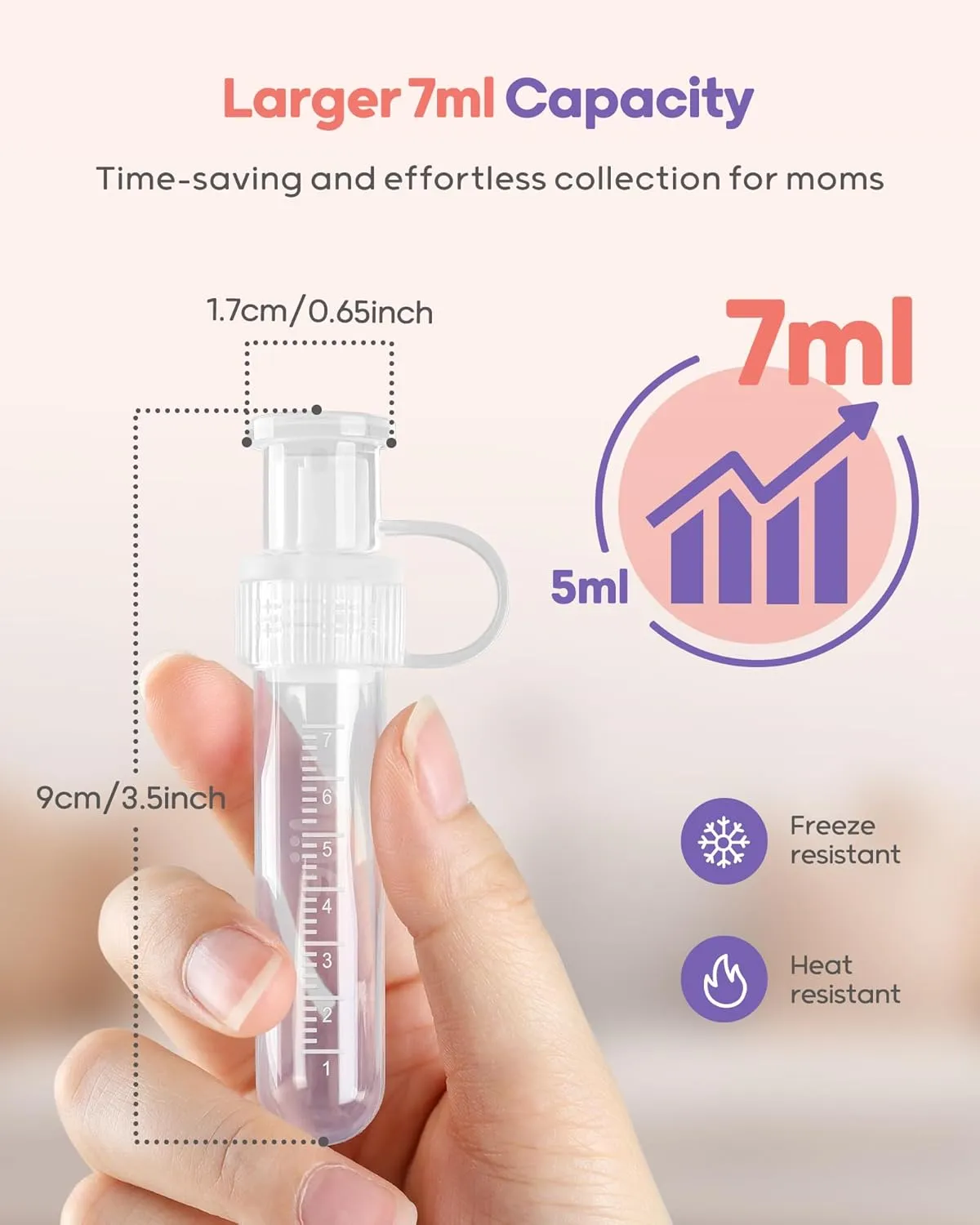 Nuliie Colostrum Collector Kit 7ml/6pcs, Leakproof, Reusable Breast Milk Collector, Heat & Freezer Resistant, BPA-Free, With Cotton Cloth Wipe, Storage Case, Cleaning Brush - Ready-to-Use for Newborns