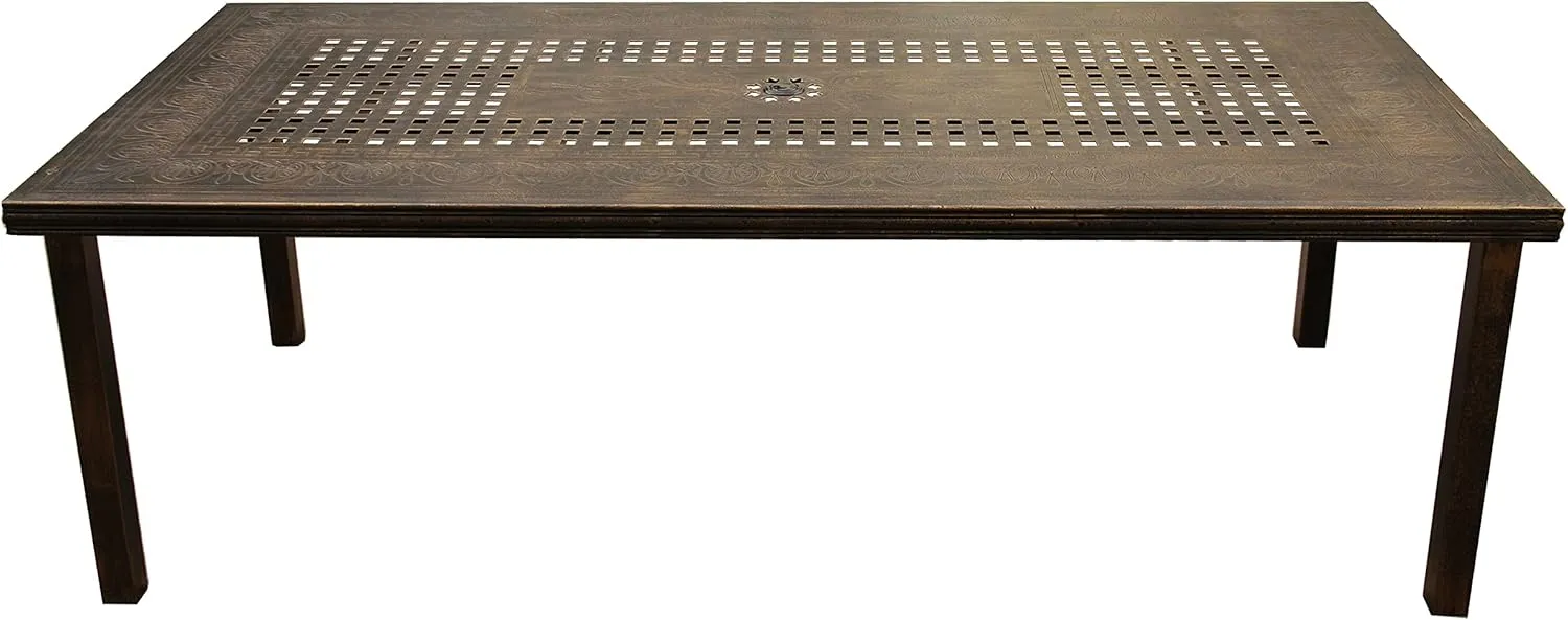 Oakland Living 1057-RECTANGLE-95-MODERN-TABLE-BZ Modern Outdoor Mesh Aluminum Bronze 95-in Rectangle Large Patio Dining Table