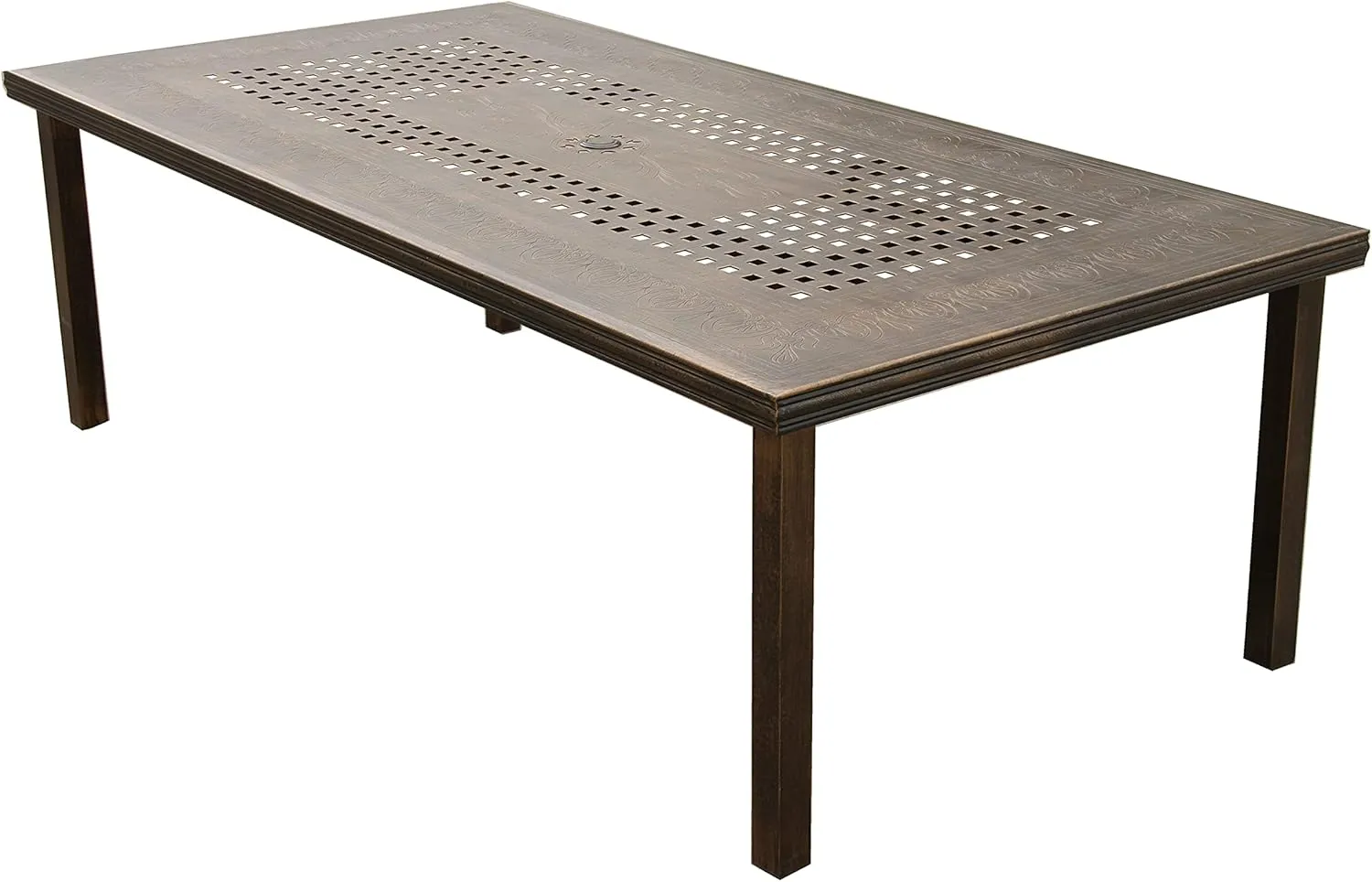 Oakland Living 1057-RECTANGLE-95-MODERN-TABLE-BZ Modern Outdoor Mesh Aluminum Bronze 95-in Rectangle Large Patio Dining Table