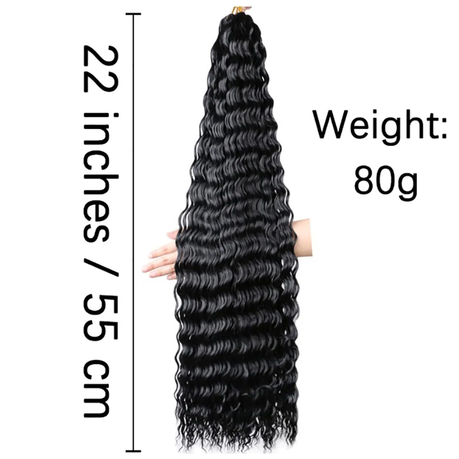 Ocean Wave Crochet Hair 22 Inch 3 Packs Brown Deep Wave Curly Braiding Hair Extensions Pink Synthetic Curly Crochet Hair for Black Women