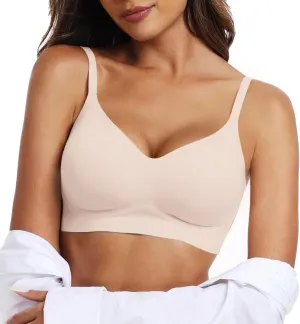 OEAK Womens Wireless Bras Comfortable Push Up Bra No Underwire Bra Full Support Lift Bralette Everyday Seamless Tshirt Bras