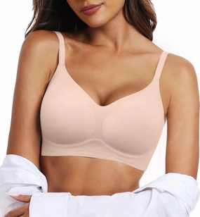 OEAK Womens Wireless Bras Comfortable Push Up Bra No Underwire Bra Full Support Lift Bralette Everyday Seamless Tshirt Bras