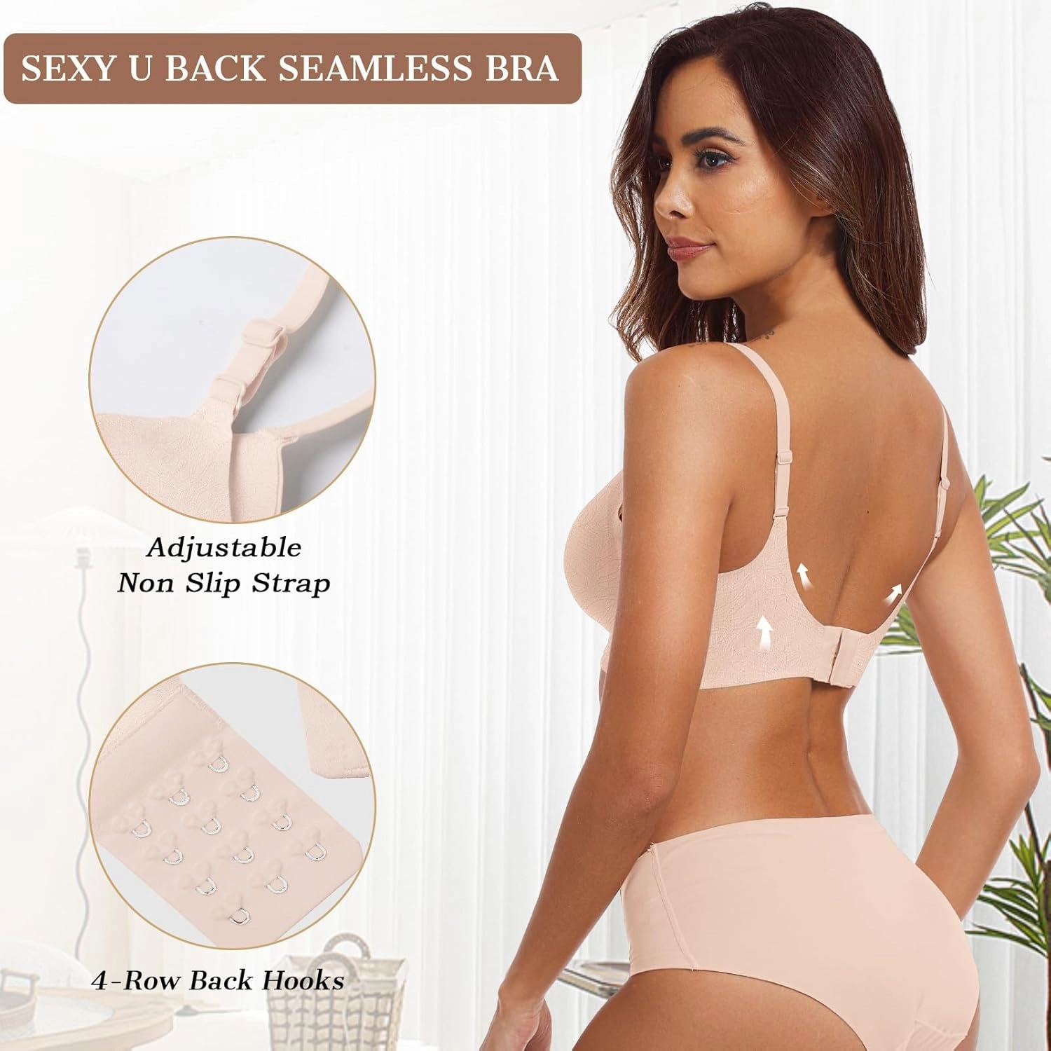 OEAK Womens Wireless Bras Comfortable Push Up Bra No Underwire Bra Full Support Lift Bralette Everyday Seamless Tshirt Bras
