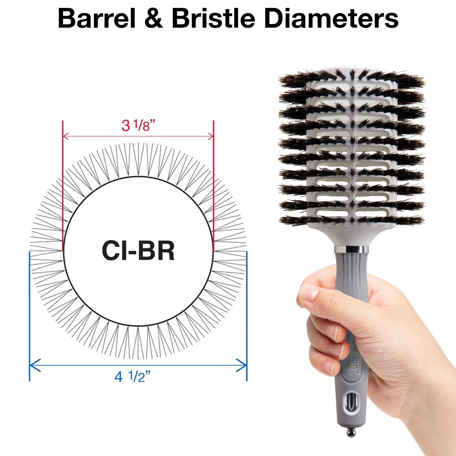 Olivia Garden Ceramic and Ion Turbo Vent 100% Boar Bristle Round Hair Brush