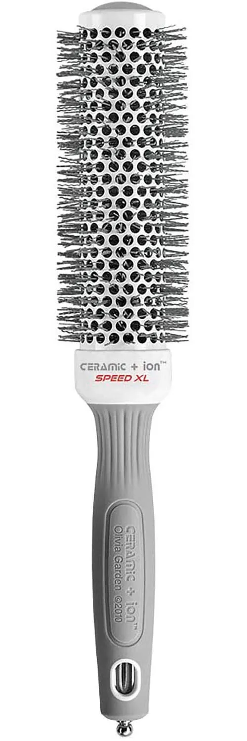 Olivia Garden Ceramic   Ion Speed XL Round Thermal Hair Brush - Not Electrical - Professional Blowout Brush for Normal to Thick Hair - Fast-Drying Roller