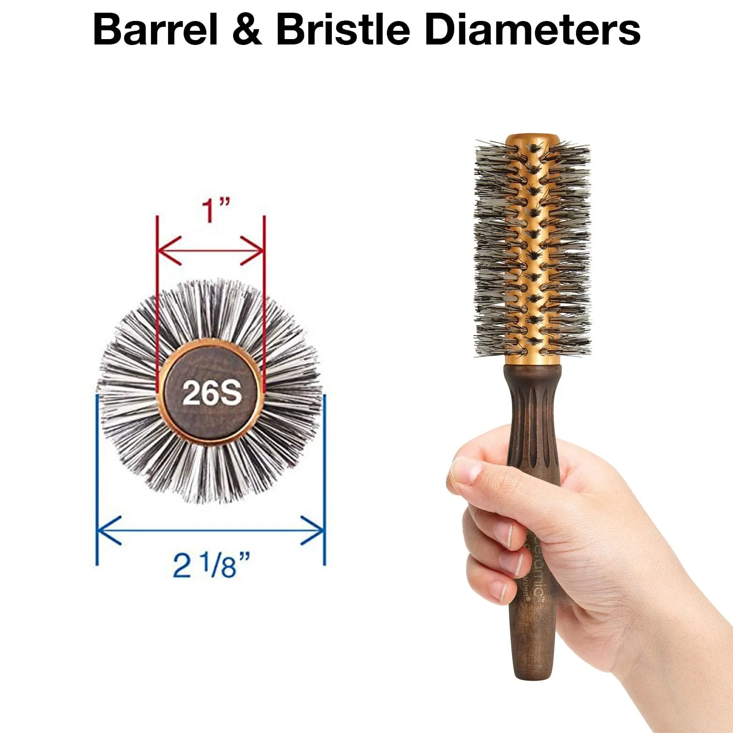 Olivia Garden EcoCeramic Soft Bristles Round Thermal Hair Brush (not electrical)