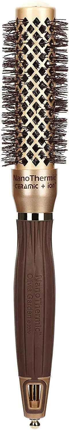 Olivia Garden NanoThermic Ceramic   Ion Round Thermal Hair Brush - Not Electrical - Professional Blowout Brush for Normal to Thick Hair