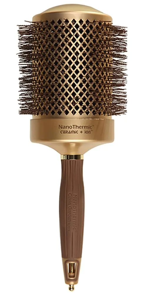 Olivia Garden NanoThermic Ceramic   Ion Round Thermal Hair Brush - Not Electrical - Professional Blowout Brush for Normal to Thick Hair