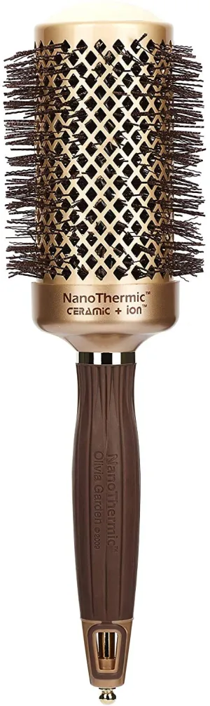 Olivia Garden NanoThermic Ceramic   Ion Round Thermal Hair Brush - Not Electrical - Professional Blowout Brush for Normal to Thick Hair