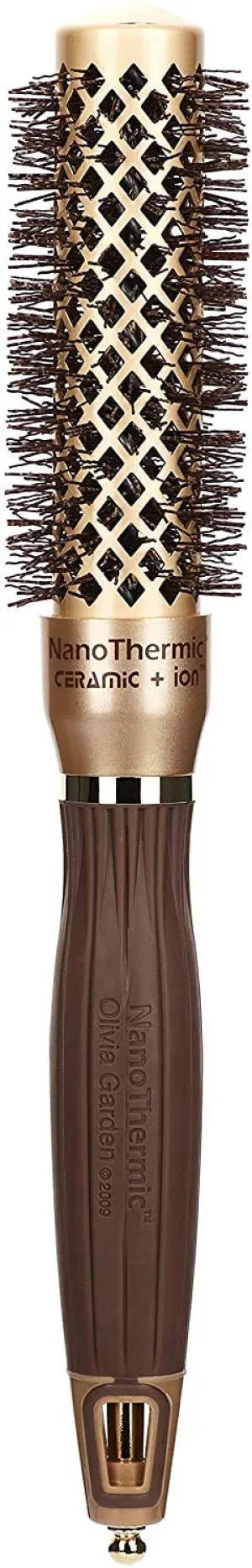 Olivia Garden NanoThermic Ceramic   Ion Round Thermal Hair Brush - Not Electrical - Professional Blowout Brush for Normal to Thick Hair