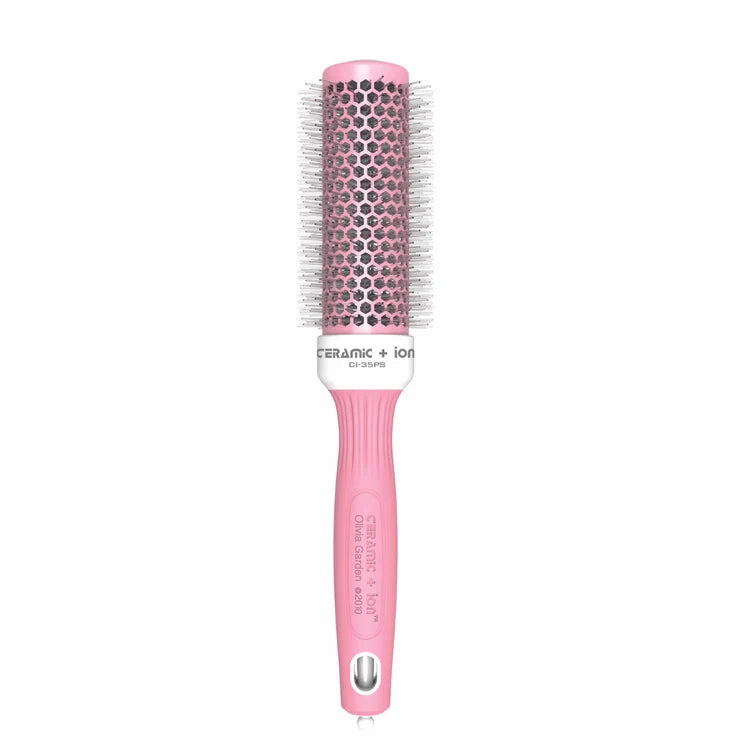 Olivia Garden Ceramic and Ion Pastels Brush Pink 35mm