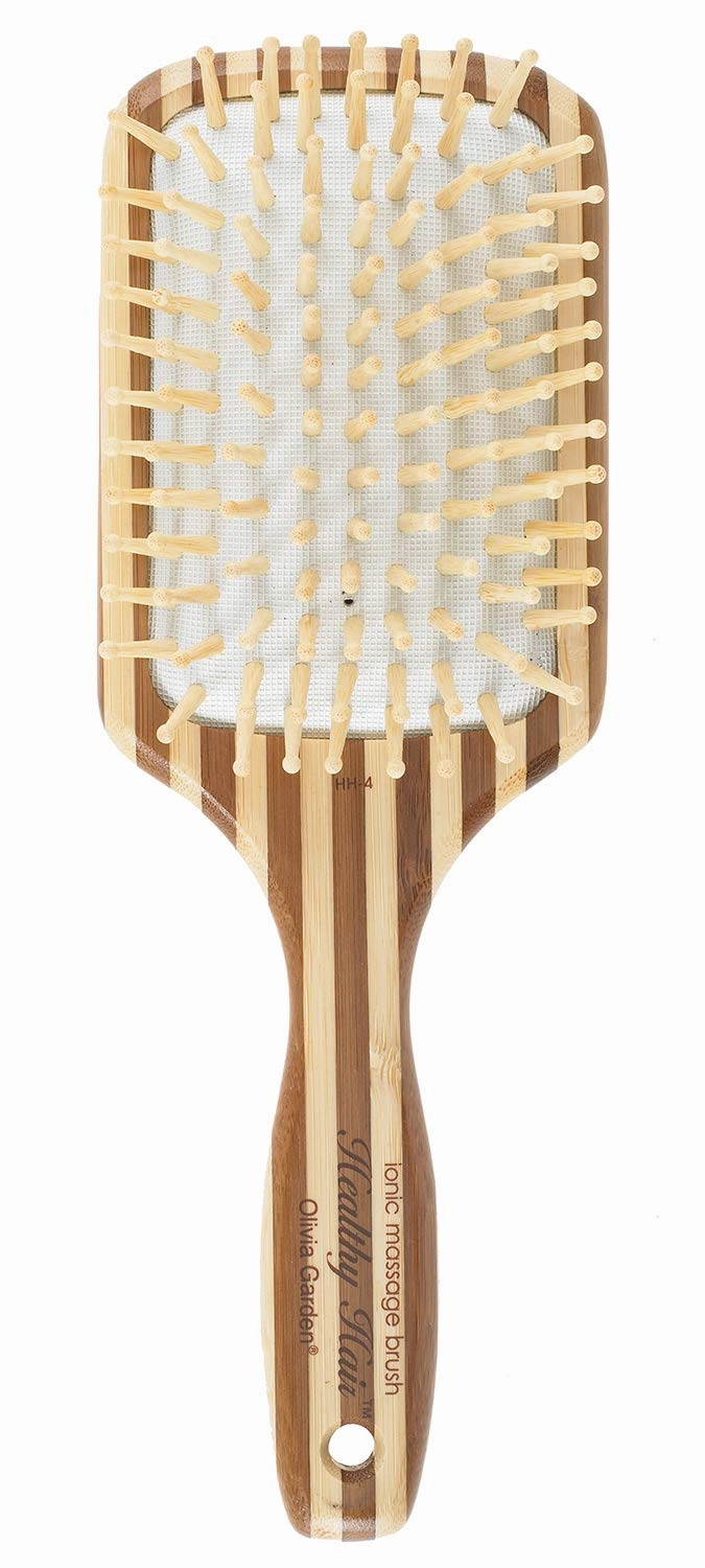 Olivia Garden Healthy Hair Eco-Friendly Bamboo Ionic Massage Hair Brush HH-4 (Paddle Large)