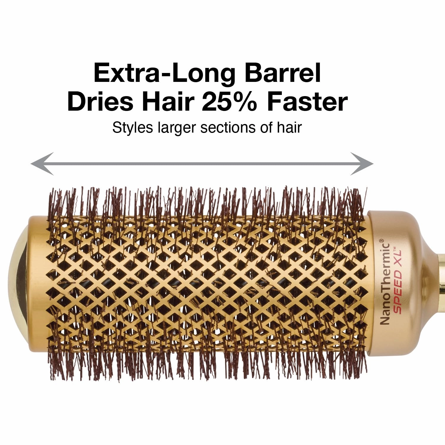 Olivia Garden NanoThermic Ceramic   Ion Speed XL Round Thermal Hair Brush - Not Electrical - Professional Blowout Brush for Normal to Thick Hair
