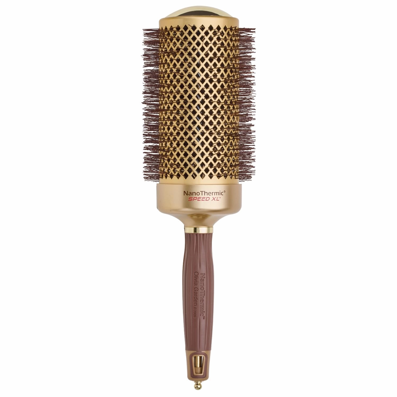 Olivia Garden NanoThermic Ceramic   Ion Speed XL Round Thermal Hair Brush - Not Electrical - Professional Blowout Brush for Normal to Thick Hair