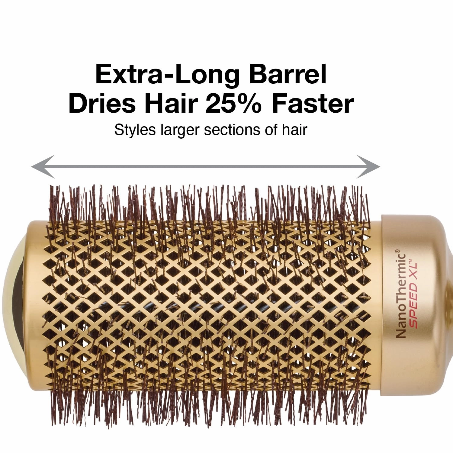 Olivia Garden NanoThermic Ceramic   Ion Speed XL Round Thermal Hair Brush - Not Electrical - Professional Blowout Brush for Normal to Thick Hair