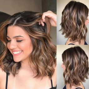 Ombre Brown with Honey Blonde Highlights Short Bob Body Wave HD Transparent 13X4 Lace Frontal Glueless Brazilian Human Hair Wigs Pre Plucked for Women with Invisible Bleached Knots 150 Density