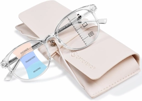 OPTOFENDY Progressive Multifocal Reading Glasses for Women Men, TR90 Blue Light Computer Readers Anti Glare/Eyestrain
