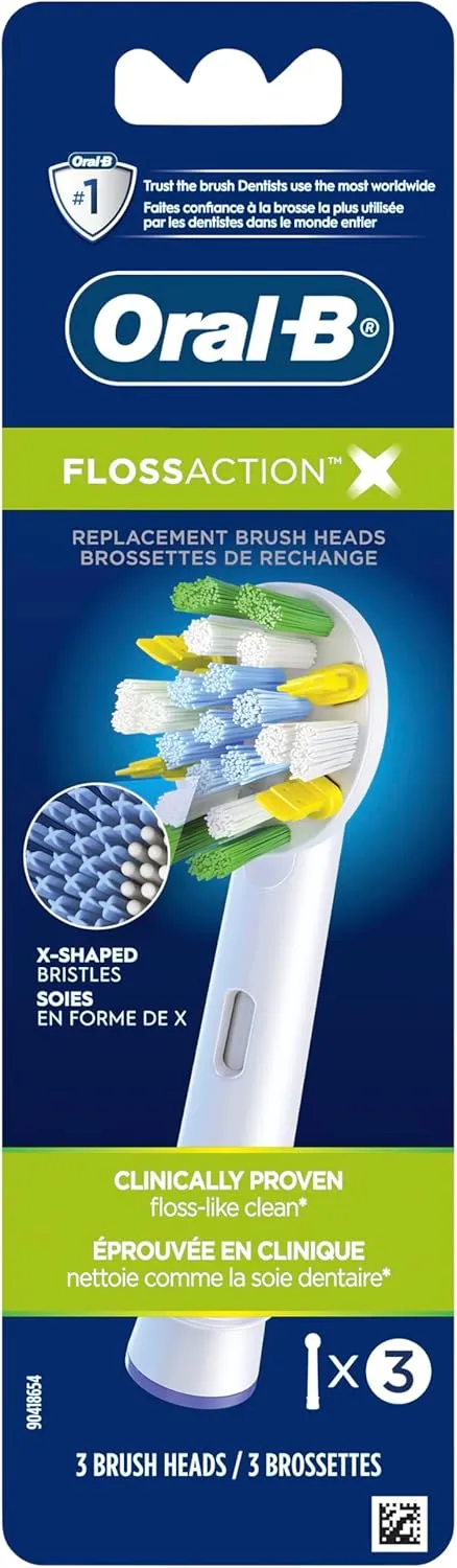 Oral-B Floss Action Replacement Electric Toothbrush Heads - 3ct