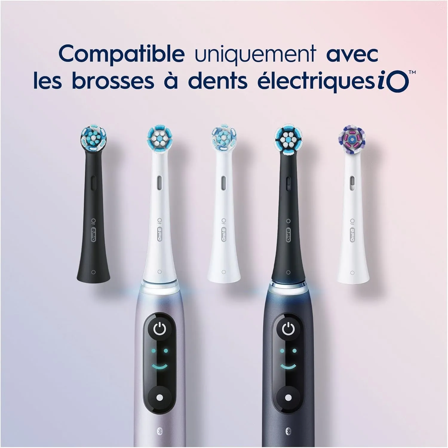 Oral-B iO Gentle Care Electric Toothbrush Head, Twisted & Angled Bristles for Deeper Plaque Removal, Pack of 4 Toothbrush Heads, Suitable for Mailbox, White