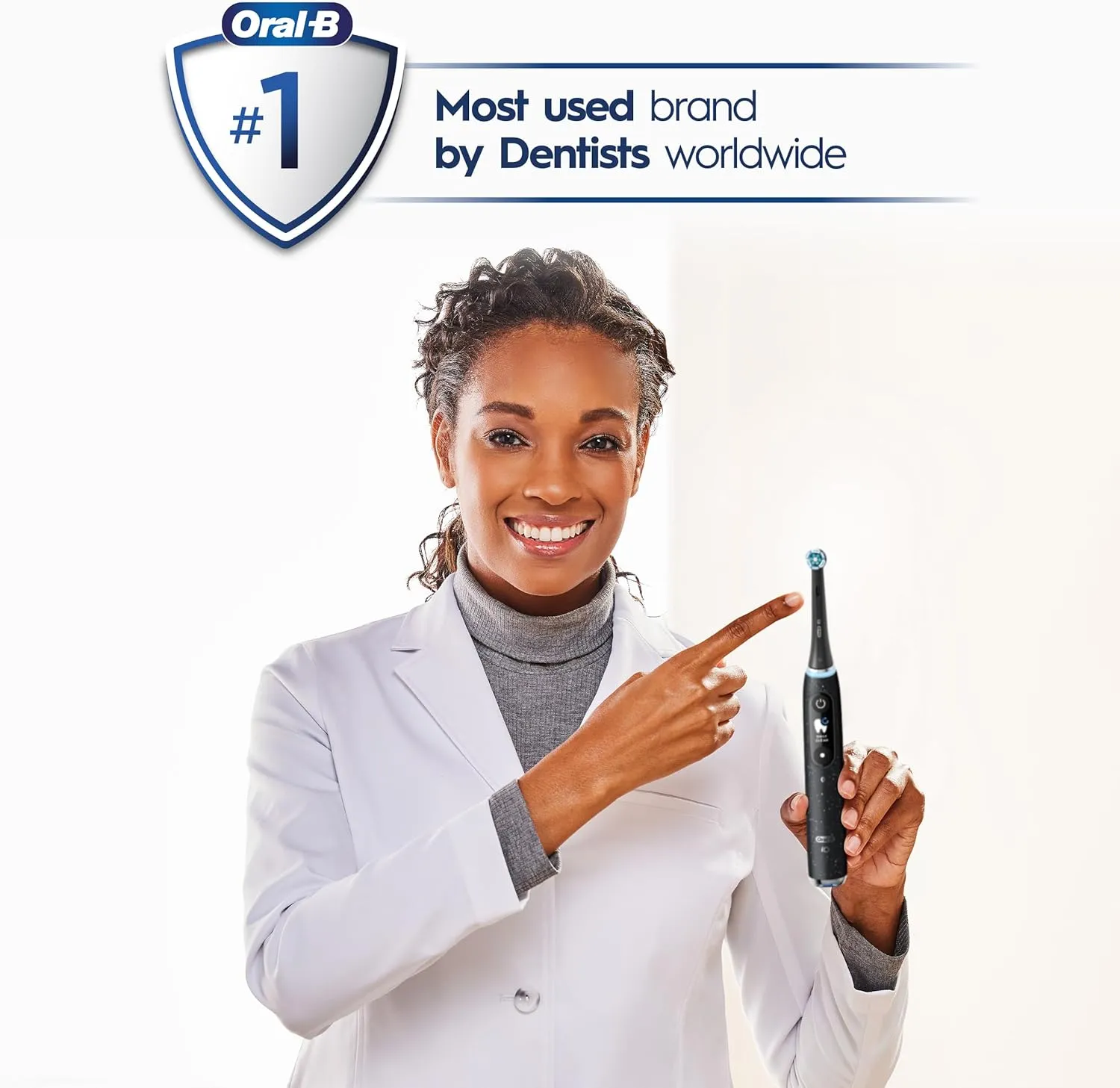 Oral-B iO Series 10 Rechargeable Electric Toothbrush with Visible Pressure Sensor to Protect Gums, 2 Min Timer, 7 Cleaning Settings, 4 Replacement Toothbrush Heads, and Charging Travel Case, White