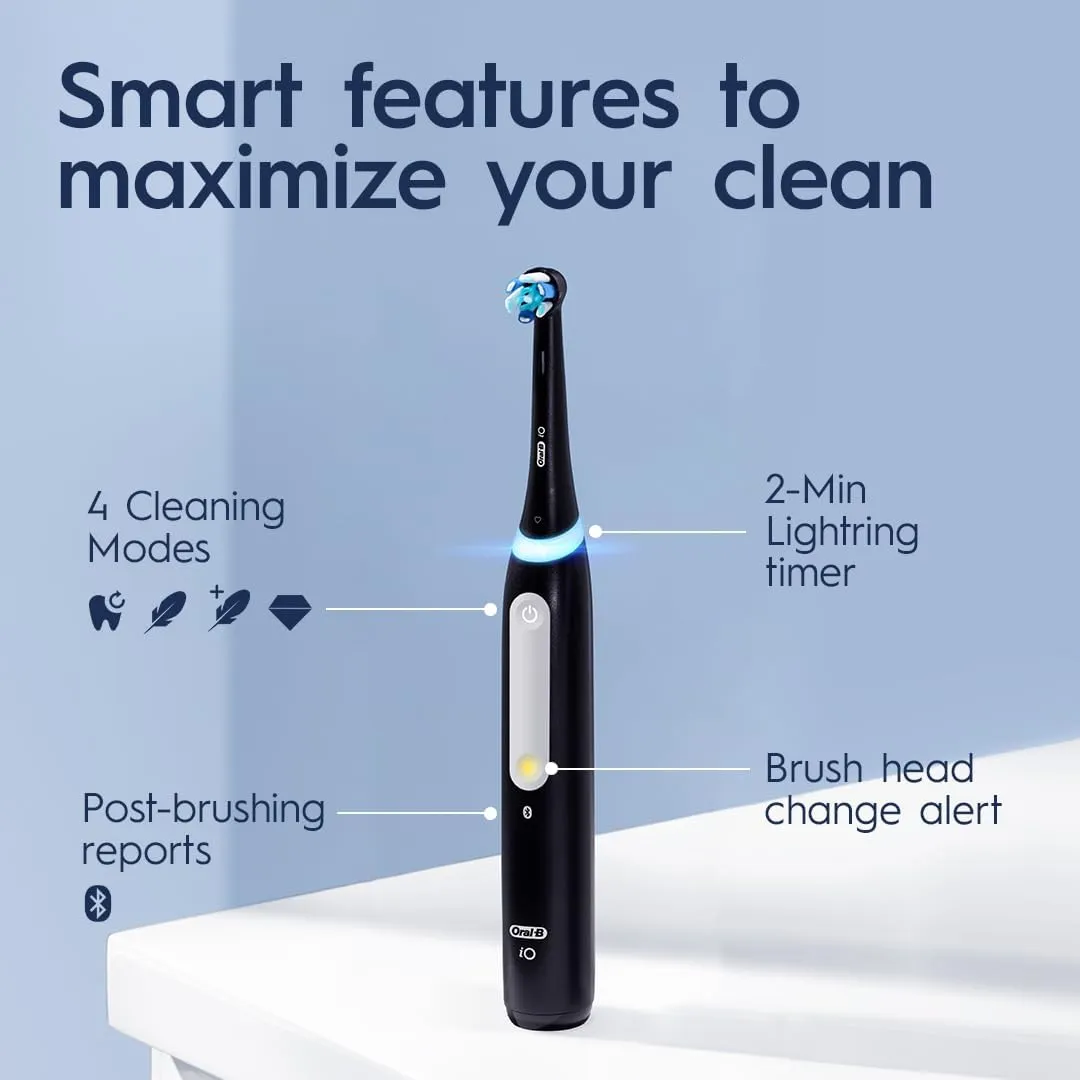 Oral-B iO Series 4 Electric Toothbrush with (1) Brush Head, Rechargeable, ICY Blue