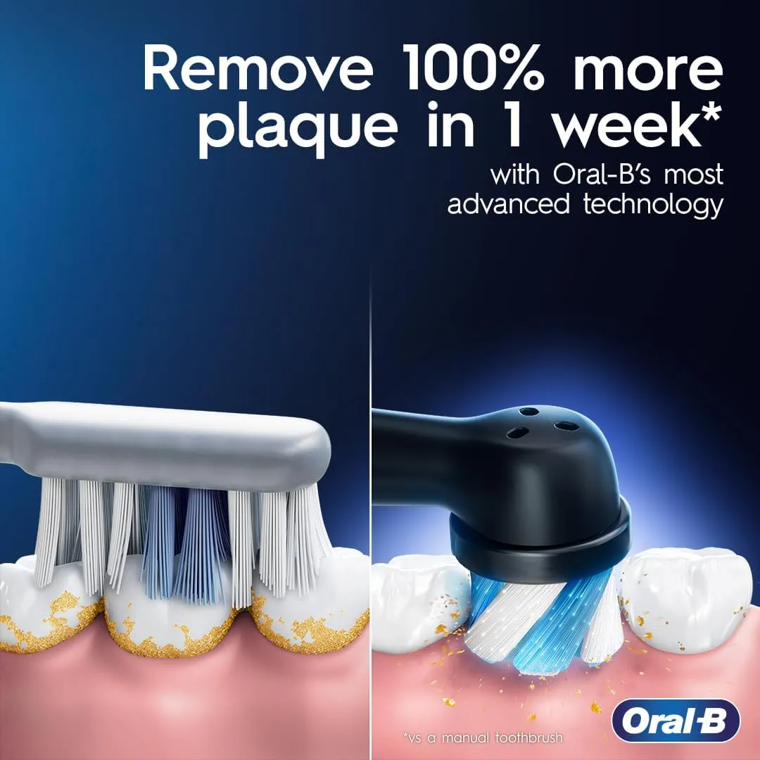 Oral-B iO Series 7 Electric Toothbrush with 2 Replacement Brush Heads, Black Onyx