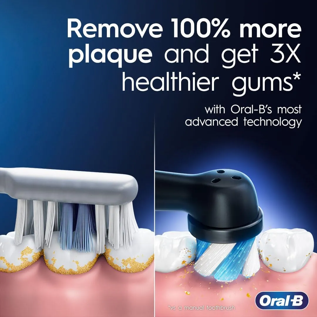 Oral-B iO Series 7 Electric Toothbrush with 2 Replacement Brush Heads, Black Onyx