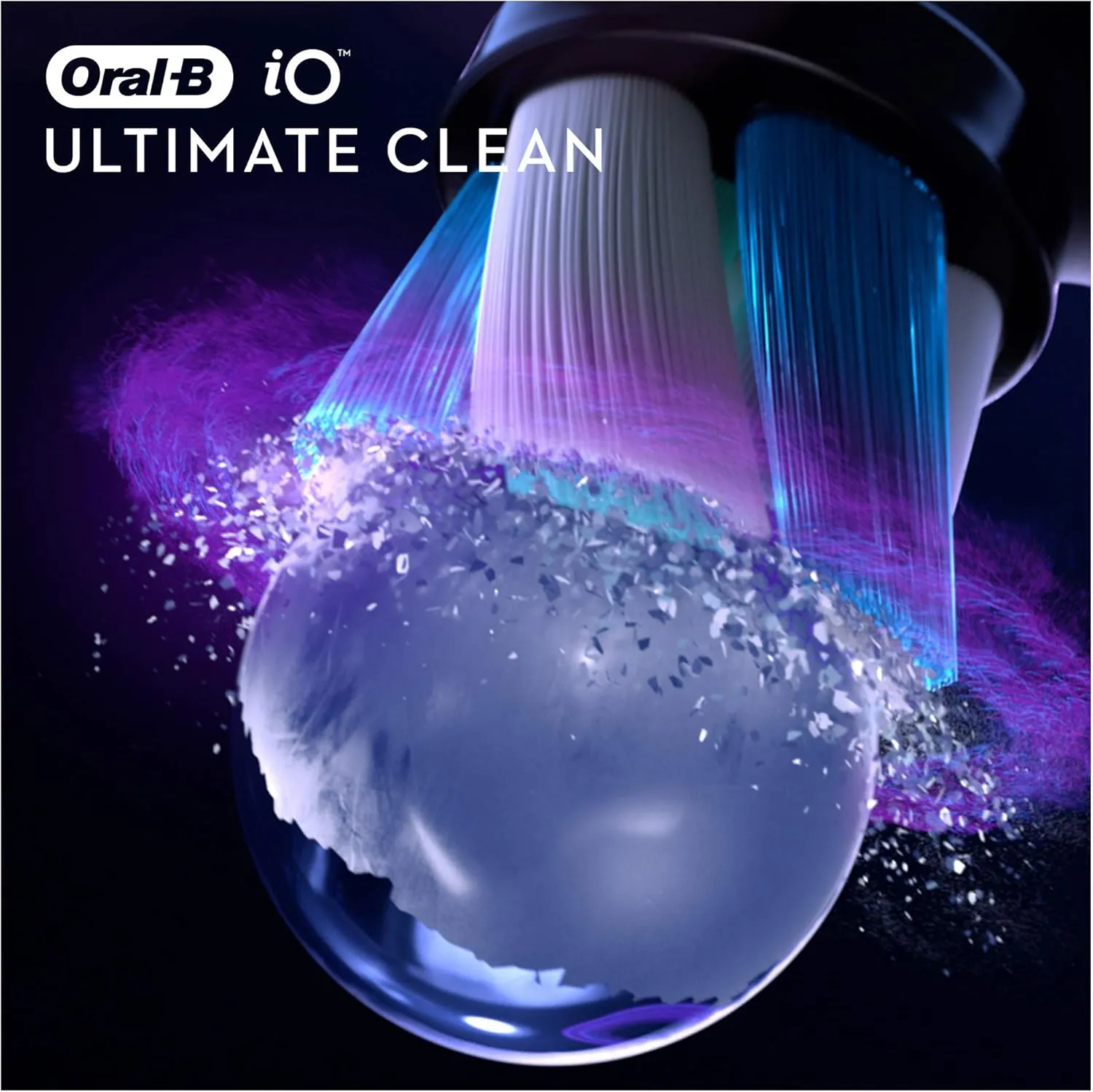 Oral-B iO Ultimate Clean Electric Toothbrush Head, Twisted & Angled Bristles for Deeper Plaque Removal, Pack of 4, Suitable for Mailbox, Black