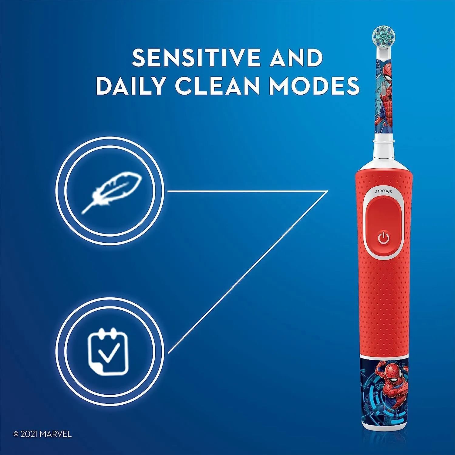 Oral-B Kids Electric Toothbrush Featuring Marvel's Spiderman, for Kids 3 