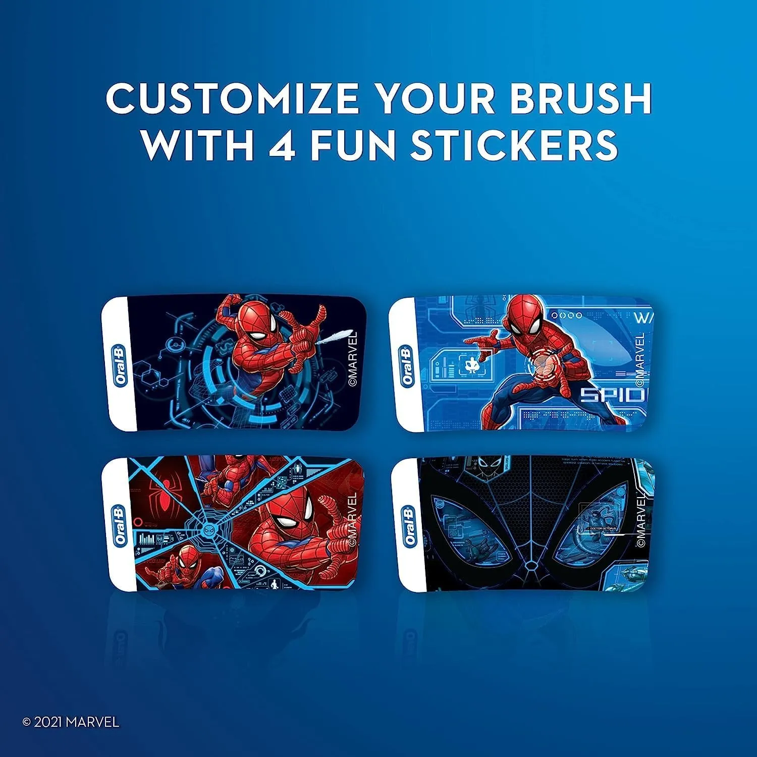 Oral-B Kids Electric Toothbrush Featuring Marvel's Spiderman, for Kids 3 