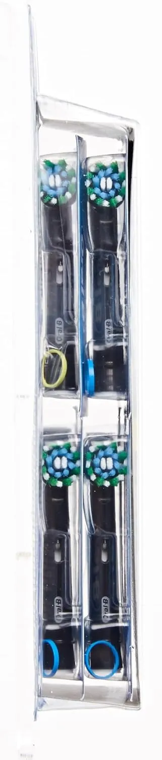 Oral-B Pro Cross Action Electric Toothbrush Head, X-Shape and Angled Bristles for Deeper Plaque Removal, Pack of 8 Toothbrush Heads, Black