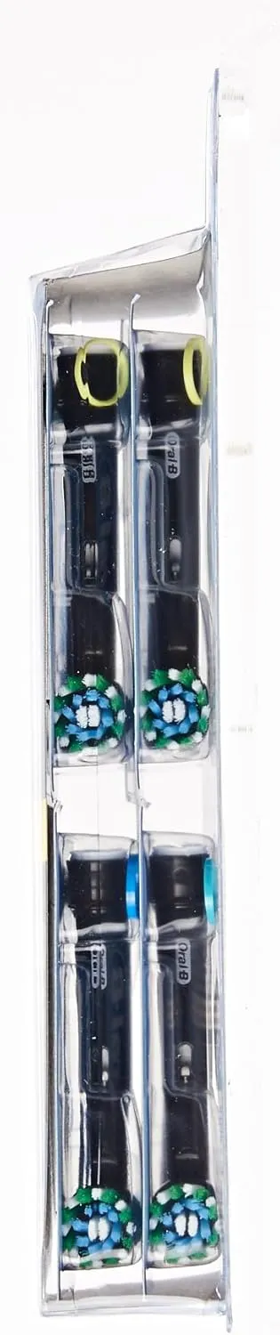 Oral-B Pro Cross Action Electric Toothbrush Head, X-Shape and Angled Bristles for Deeper Plaque Removal, Pack of 8 Toothbrush Heads, Black