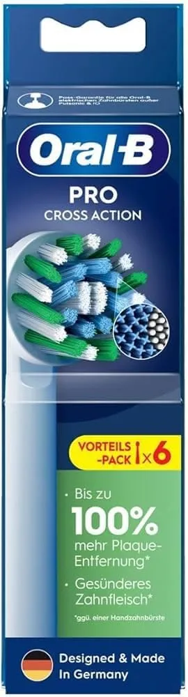 ORAL B Pro Cross Action Electric Toothbrush Replacement Brush Heads Refill, 6 Count