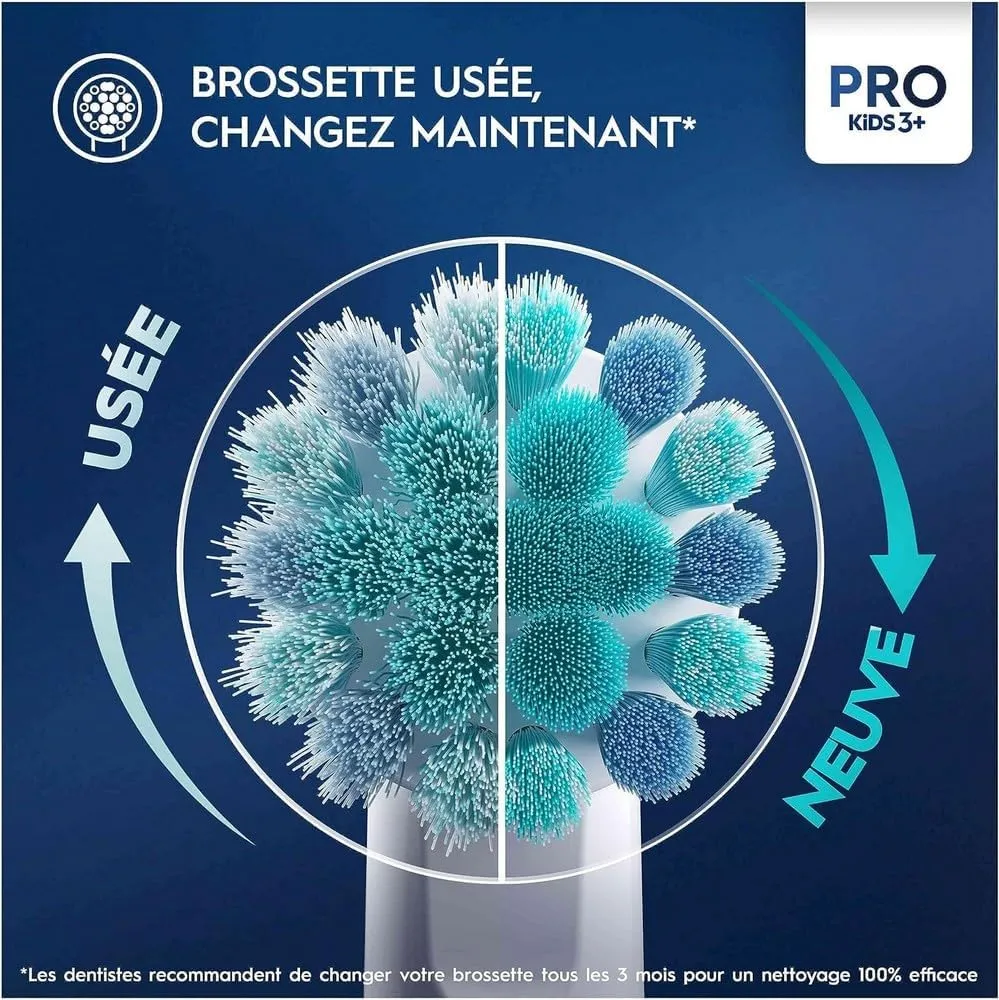 Oral-B Pro Kids Electric Toothbrush Head, with Spiderman Characters, Extra Soft Bristles, for Ages 3 , Pack of 4 Toothbrush Heads, White