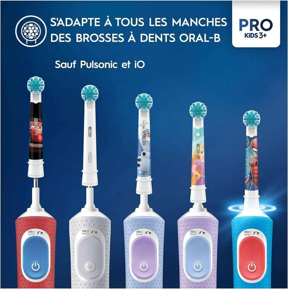 Oral-B Pro Kids Electric Toothbrush Head, with Spiderman Characters, Extra Soft Bristles, for Ages 3 , Pack of 4 Toothbrush Heads, White
