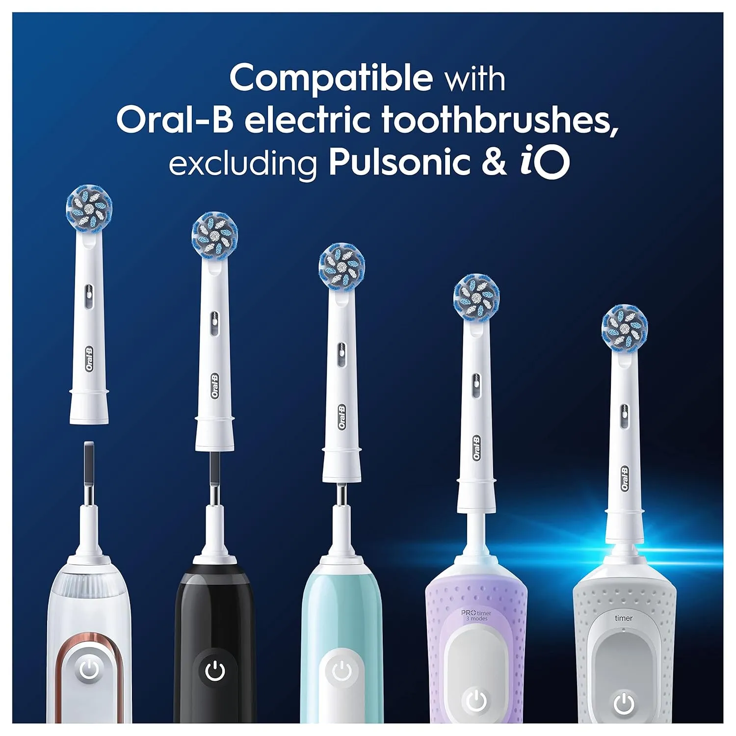 Oral-B Pro Sensitive Clean Electric Toothbrush Head, X-Shaped & Extra Soft Bristles for Gentle Brushing & Plaque Removal, Pack of 4 Toothbrush Heads, White
