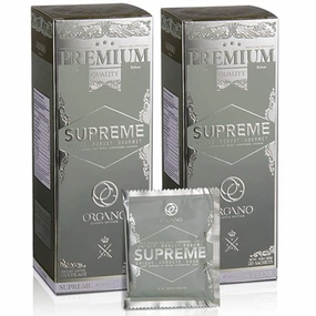 ORGANO 2 Boxes Cafe Supreme, 100% Ganoderma Lucidum with Ginseng (40 Sachets)