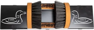 Original Boot Brush with Decorative Steel Base - Portable, Weather Resistant Outdoor Boot Brush Station, Made in the USA (Loon)