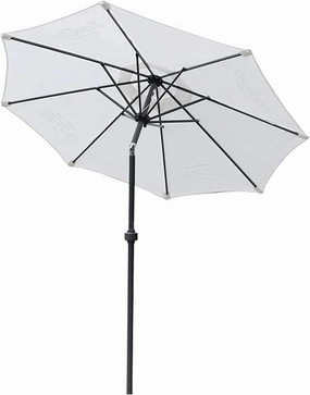 Outdoor Patio Umbrellas Sun Umbrella 1.8m White Garden Tiltable Parasol Round Patio Balcony Sunshade With Crank Handle, Without Base