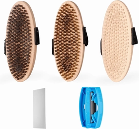 OutdoorMaster Ski/Snowboard Wax Brush Kit - 3 Wax Brushes   Metal Scraper   Edge File   Side Edge Tuner with 86 87 88 89 Degrees Bevel