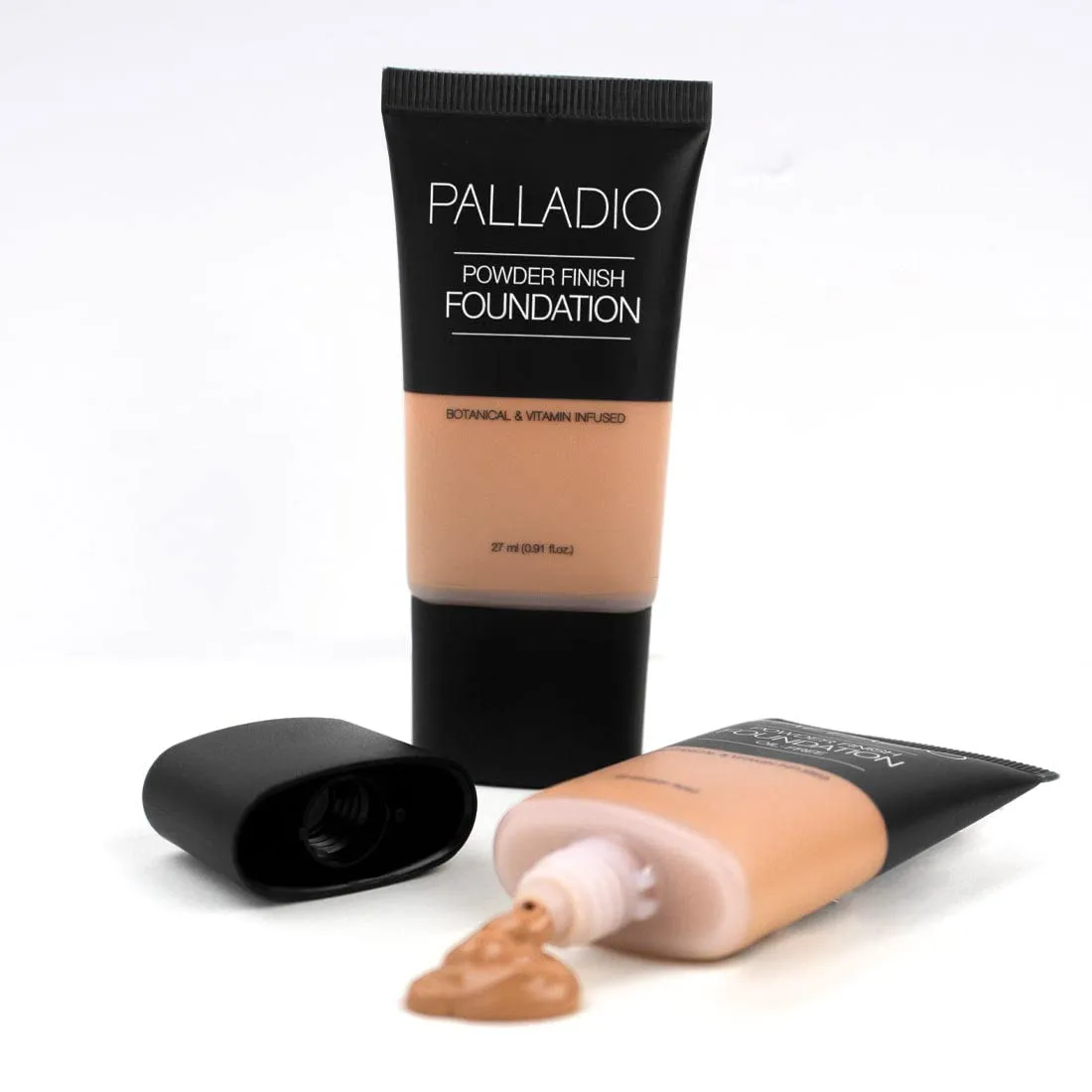Palladio Powder Finish Liquid Foundation, Natural Matte Appearance, Reduces Fine Lines, Covers Large Pores, Hides Imperfections, All Day Wear, Sheer to Medium Coverage, Ivory