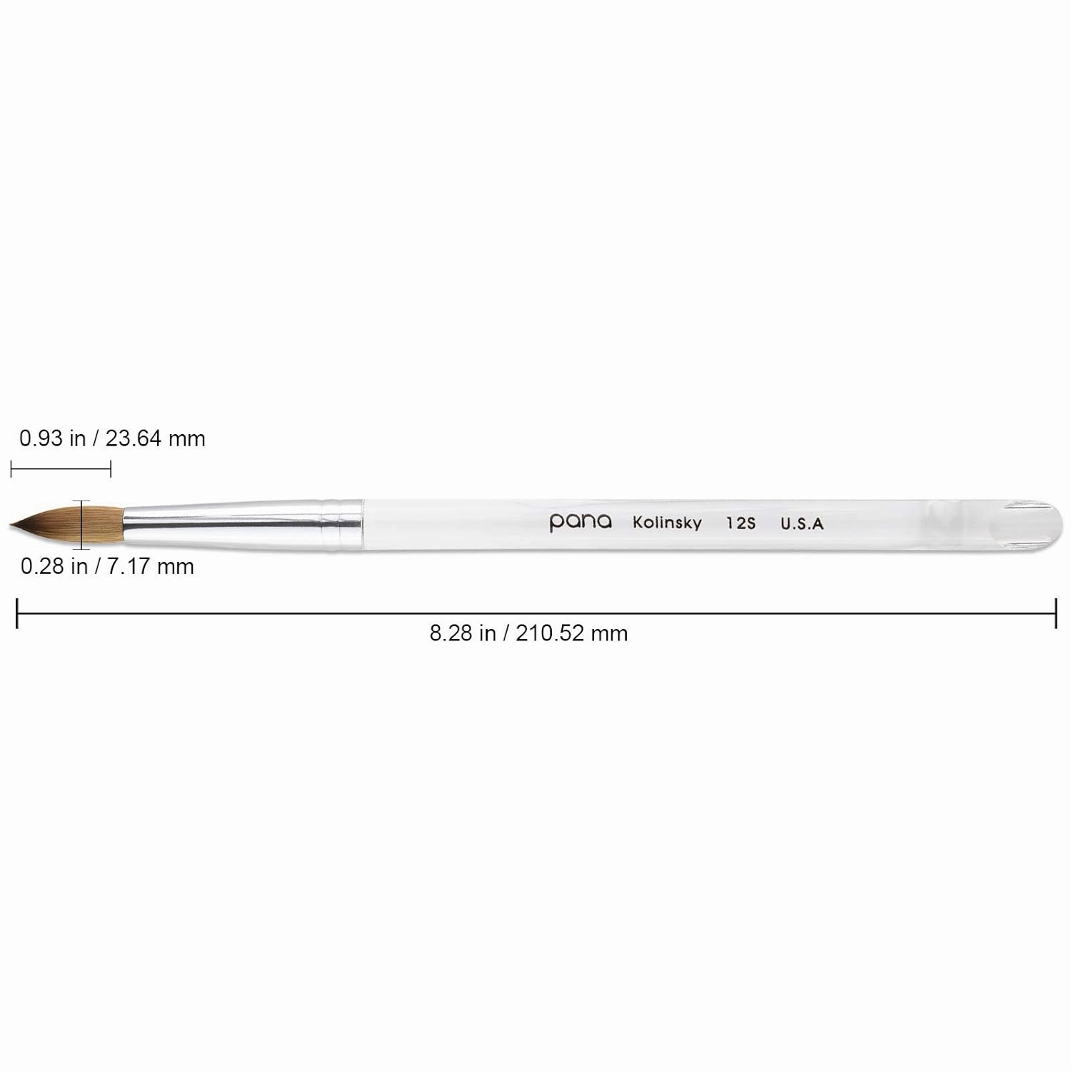 pana Finest Kolinsky 100% Pure Kolinsky Acrylic Nail Brushes (Round Shape) (Size # 12)