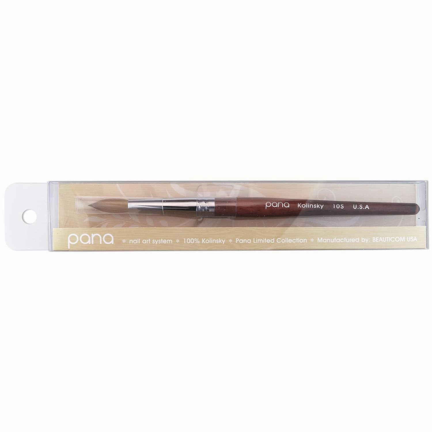 pana USA Acrylic Nail Brush100% Pure Kolinsky Hair Mahogany Wood Handle with Silver Ferrule Round Shaped Style (Size # 10, Mahogany)